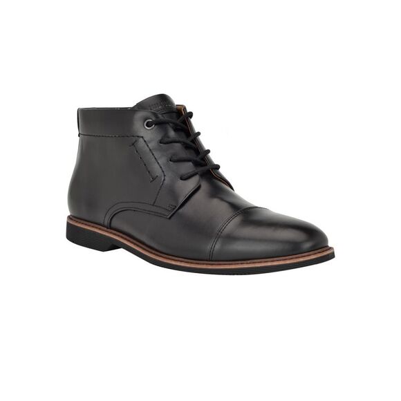 TOMMY HILFIGER Mens Black Rawstin Cap Toe Lace-Up Dress Chukka Boots 9 M - Picture 1 of 4